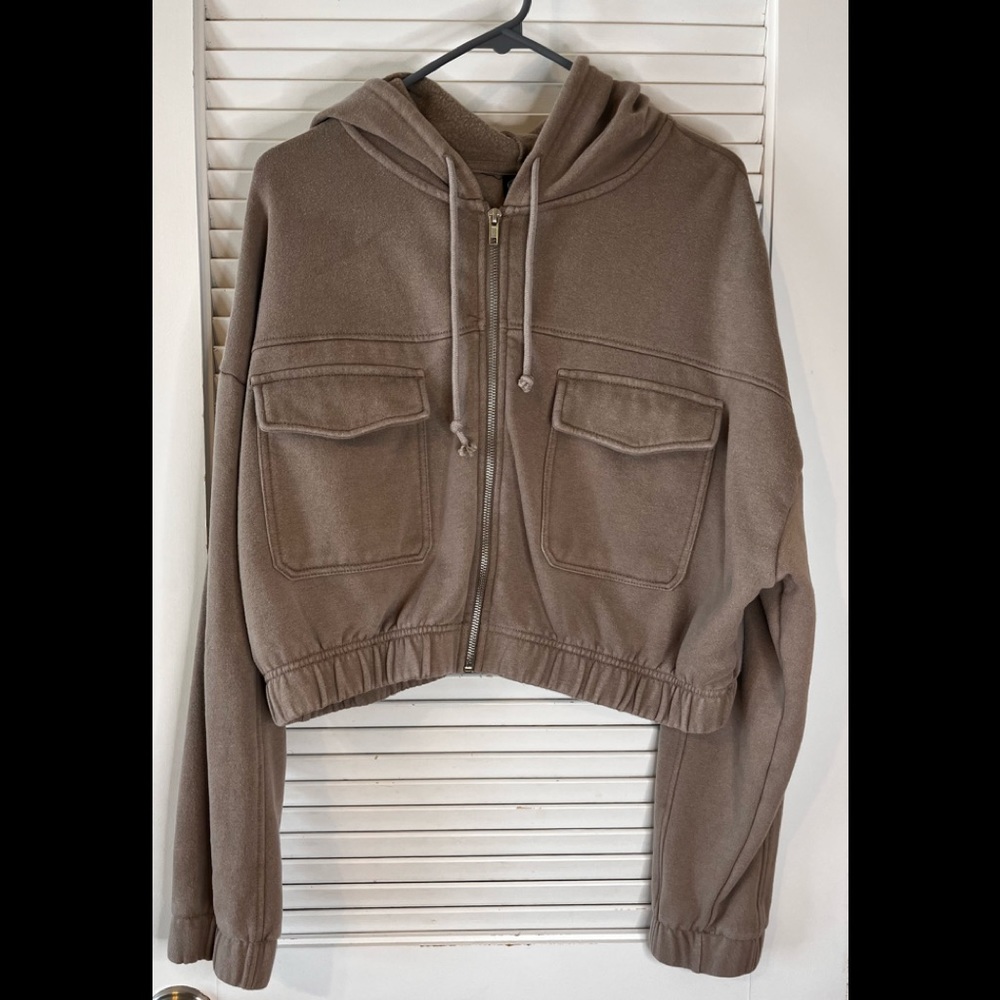 PACSUN crop zip up hoodie